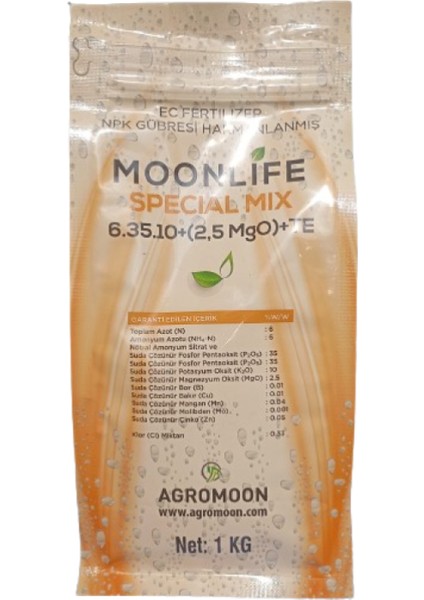 Moonlife Premium Köklenme , Döl Tutum, Çiçeklendirme Destekçisi Npk Gübre 6-35-10 2,5 Mg Te