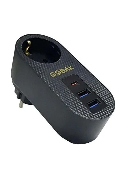 Termal Akım Korumalı Akıllı Priz 2xusb 1 x Type-C Li, Çocuk Korumalı, LED Işıklı, Yüksek Isıya Dayanıklı (44DEX34)