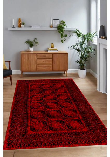 Dijital Baskılı Kaymaz Yıkanabilir Çerçeveli Yolluk Mutfak Salon Halısı, N-Çerçeveli-20-Kırmızı, fırsatları