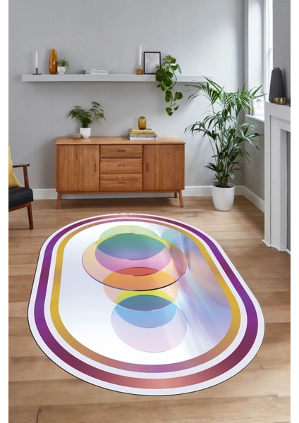 Dijital Kaymaz Yıkanabilir Çerçeveli Oval Yolluk Mutfak Salon Halısı, N-O-Çerçeveli-24-Renkli, fırsatları