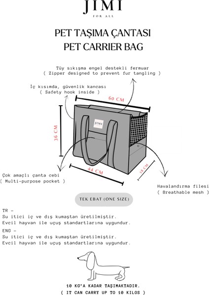 Jimi Pet Camel Pet Taşıma Çantası