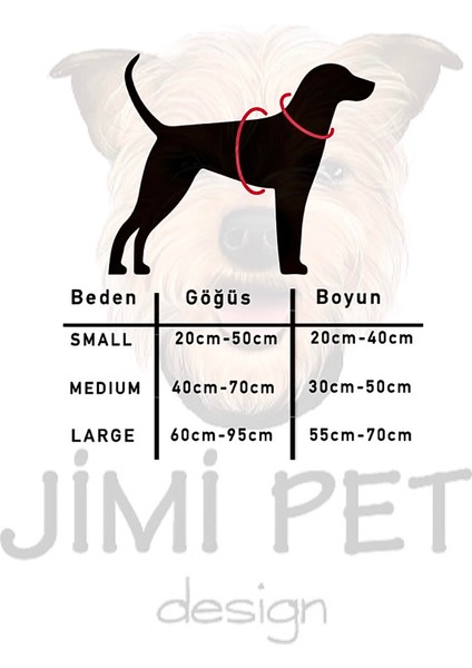 Jimi Pet İki Ayak Tasma Seti Medium Beden Pizza Model