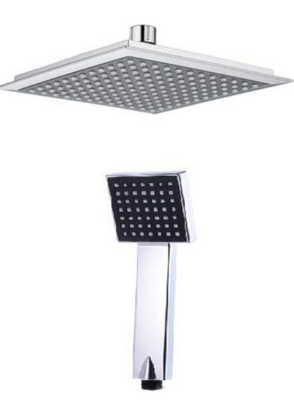 Genel Markalar Krom Kare Tepe Duş Başlığı ve El Duşu Krom Duş Başlığı Siyah Renk Banyo Seti Duş Başlığı