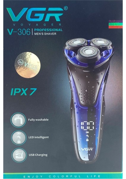 Vücut Islak ve Kuru Cilt Professional Şarjlı Tıraş Makinesi V-306 Islak 3 Saat ve Altı Ga