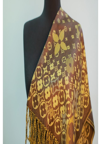 Kahve Gold Pashmina Şal