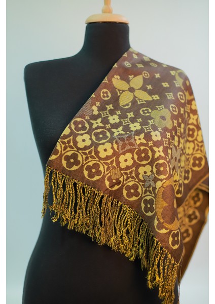 Kahve Gold Pashmina Şal