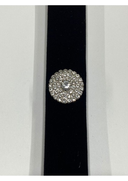 Taşlı Düğme /taşlı Klipsli Düğme/klipsli Klasik Model Düğme/ 2,5 cm Gümüş