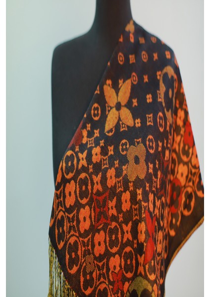 Siyah Kiremit Pashmina Şal