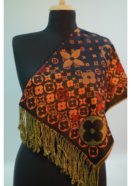 Siyah Kiremit Pashmina Şal