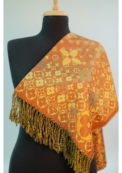 Kiremit Gold Pashmina Şal
