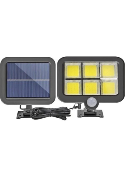 18 W 120 Cob LED 4,70 Metre Kablolu Solar Panel Güneş Enerjili 3 Mod Duvar Lambası LED Aydınlatma Y