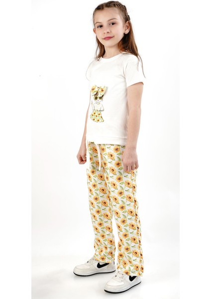 Fiyonklu Ayçiçek Baskılı 2/9 Yaş 2 Li Takım fiyatları