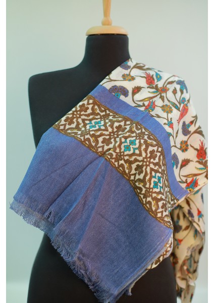 Bej Indigo Ipek - Keten Şal modelleri