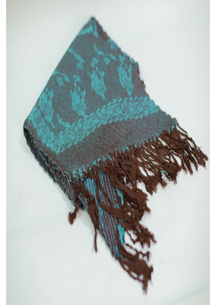 Kahve Turkuaz Pamuk - Viskon Şal fiyatları