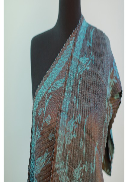 Kahve Turkuaz Pamuk - Viskon Şal fırsatları