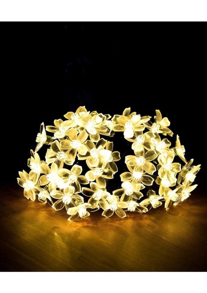 Güneş Enerji 50 Çiçekli Dekoratif Solar Bahçe Aydınlatma - Gün Işığı LED Sarı 8 Watt modelleri