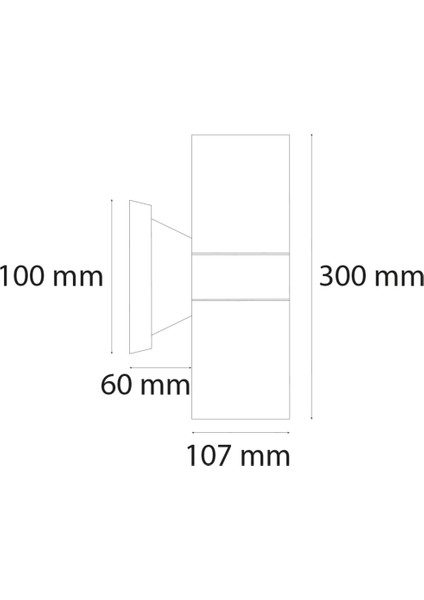 Aplikler Çift Yönlü E27-PAR30 Dış Mekan Armatür 2X9-12W E27 9 Watt