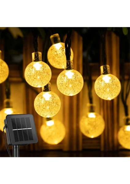 Sarı 7 Metre Sarı Opak Solar LED Işık Güneş Enerjili Bahçe Teras Balkon Ağaç Aydınlatma Lambası 30