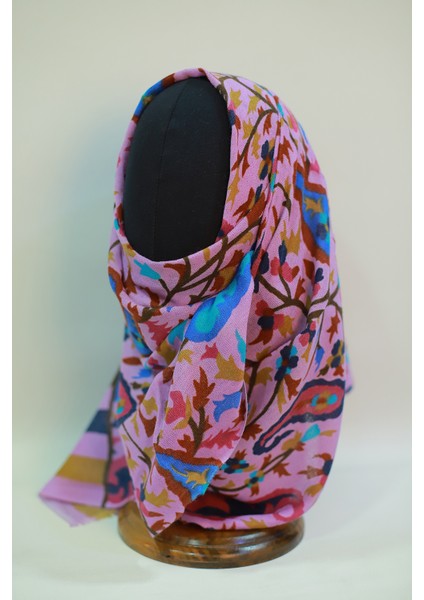 Lila Bordo Ipek - Keten Eşarp Şal indirimleri