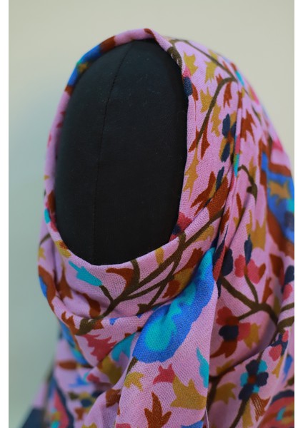 Lila Bordo Ipek - Keten Eşarp Şal