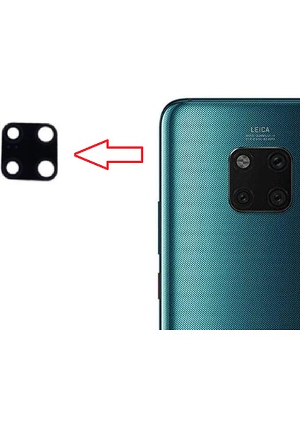 Huawei Mate 20 Pro Arka Kamera Camı Lens Yapışkanlı