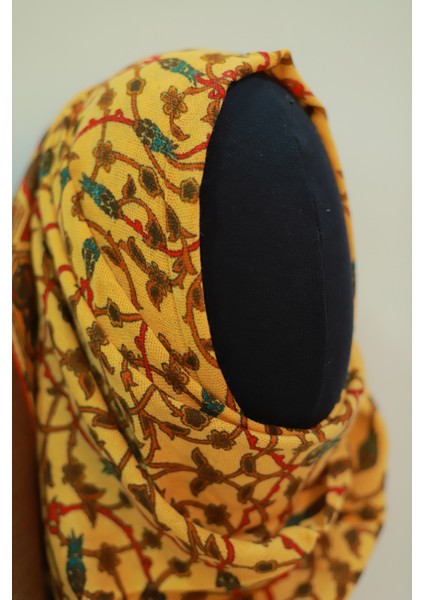 Orange Bordo Ipek - Keten Eşarp Şal