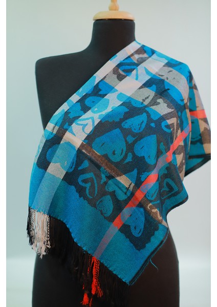 Antrasit Turkuaz Pashmina Şal indirimleri