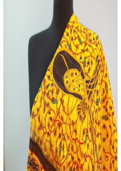 Orange Kahve Ipek - Keten Eşarp Şal indirimleri