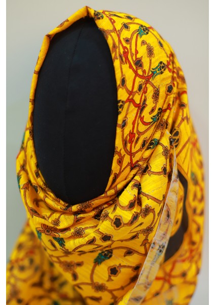 Orange Kahve Ipek - Keten Eşarp Şal