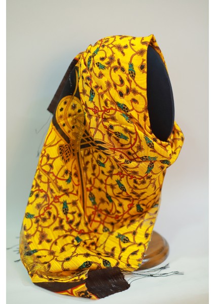 Orange Kahve Ipek - Keten Eşarp Şal