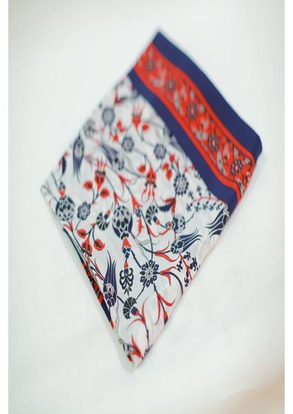 Ekru Kırmızı Lacivert Medine Ipek Eşarp Şal fiyatları