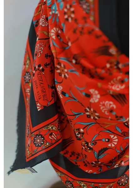 Kırmızı Lacivert Medine Ipek Eşarp Şal indirimleri