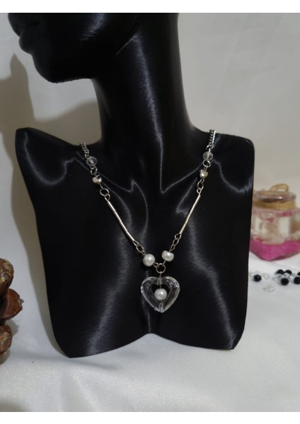 Blacksilver Kalp Perisi Inci Kolye