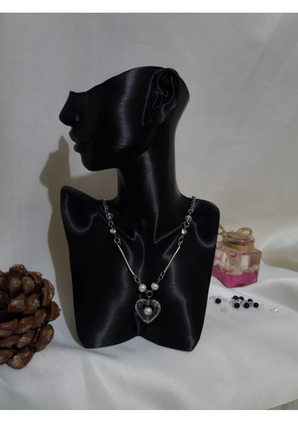 Blacksilver Kalp Perisi Inci Kolye
