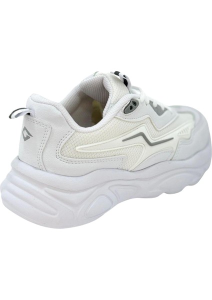 Kadın Bej Ortopedik Taban Fileli Sneaker Günlük Spor Ayakkabı 026
