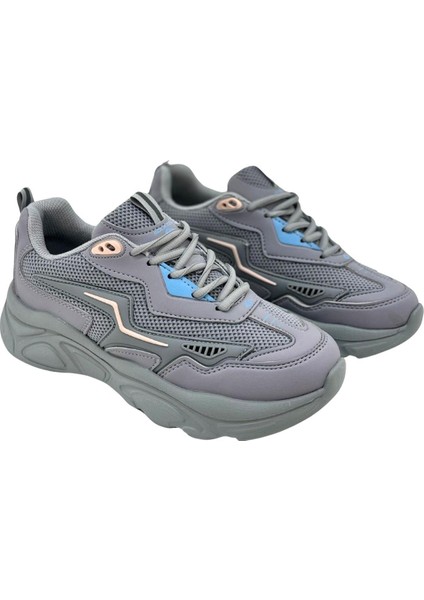 Kadın Bej Ortopedik Taban Fileli Sneaker Günlük Spor Ayakkabı 026