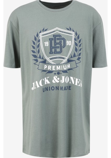 Jack & Jones Bisiklet Yaka Haki Erkek T-Shirt Jprblucameron Ss Tee Crew Neck Fst