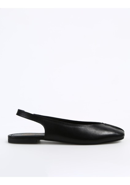 Siyah Kadın Deri Babet Josefa