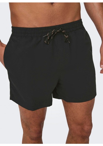 Siyah Erkek Şort Mayo Onsted Lıfe Swım Short Gw 1832