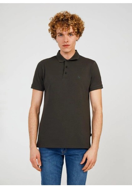 Polo Yaka Düz Antrasit Erkek T-Shirt Father Basıc Polo