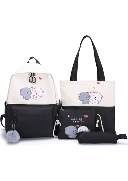 Okul Çantası Ilköğretim Okulu Dört Parça Seti 2022 Yeni Kampüs Sırt Çantası Hafif Sınıf Ders Çantası Kalem Çantası (Yurt Dışından)