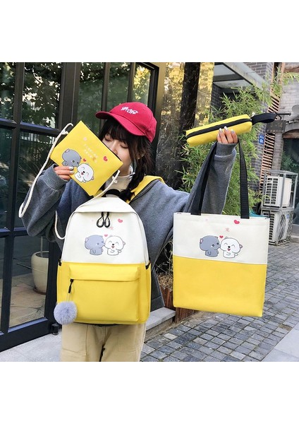 Okul Çantası Ilköğretim Okulu Dört Parça Seti 2022 Yeni Kampüs Sırt Çantası Hafif Sınıf Ders Çantası Kalem Çantası (Yurt Dışından) fiyatları