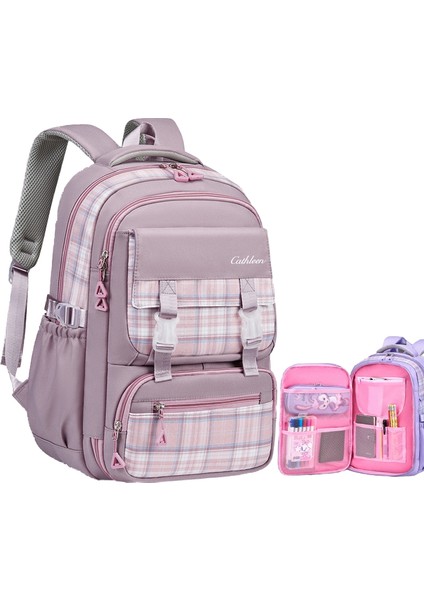 Öğrenci Okul Çantaları Basit ve Gösterişli, Çok Katmanlı Sırt Çantası (Yurt Dışından)