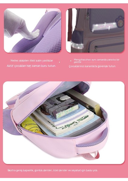 Çocuk Okul Çantaları Büyük Kapasiteli Ilkokul Erkek ve Kız Çocukları Ultra Hafif, Omurga Koruma Omurga Su Geçirmez Sırt Çantası (Yurt Dışından) indirimleri
