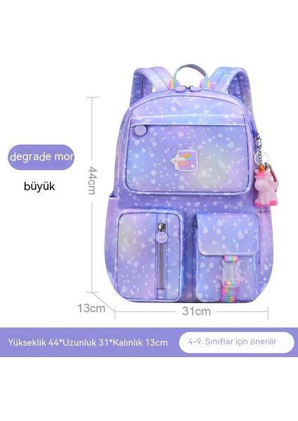 Kızlar Için Yeni Ilkokul Çantası, Degrade Renk, 13. Sınıf, Omurga Koruması, Yüksek Görünüm, Konfor, Basıncı Azaltma, Ultra Hafif, Büyük Kapasiteli Sırt Çantası (Yurt Dışından) fırsatları