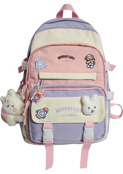 Yeni Okul Çantası Kadın Ins Tarzı Lise Öğrencisi Ortaokul Öğrencisi Ilkokul Öğrencisi Sırt Çantası Kolej Sırt Çantası Yüksek Değer (Yurt Dışından)