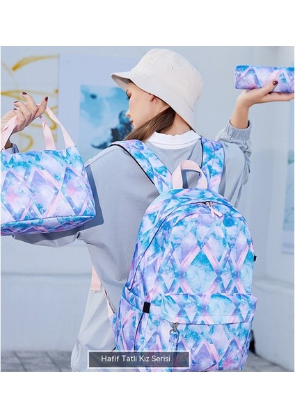 Kadınlar Için Üç Parçalı Üniversite Öğrencisi Okul Çantası Seti, Öğrenciler Için Basit, Hafif ve Güzel Görünümlü Kız Sırt Çantaları (Yurt Dışından) modelleri