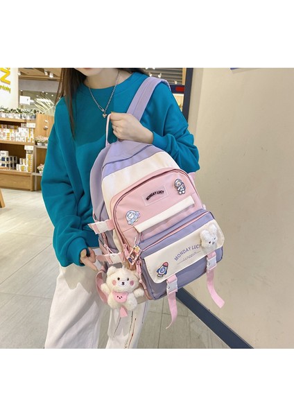 Yeni Okul Çantası Kadın Ins Tarzı Lise Öğrencisi Ortaokul Öğrencisi Ilkokul Öğrencisi Sırt Çantası Kolej Sırt Çantası (Yurt Dışından) modelleri