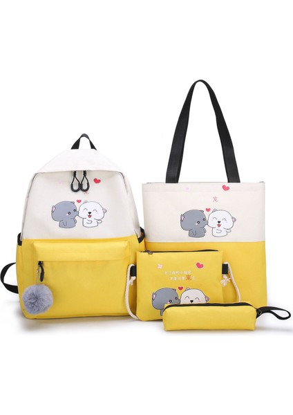 Okul Çantası Ilköğretim Okulu Dört Parça Seti 2022 Yeni Kampüs Sırt Çantası Hafif Sınıf Ders Çantası Kalem Çantası (Yurt Dışından)