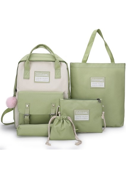 Beş Parçalı Okul Çantası Yeni Kız Ortaokul Lise Ilkokul 3. ve 6. Sınıf Hafif Sırt Çantası Büyük Kapasiteli Sırt Çantası (Yurt Dışından) modelleri